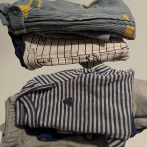 Striped and Patterned Baby Clothing Set